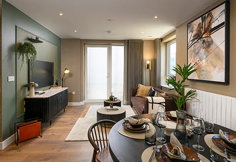 Lombard Square Myro House living and dining area