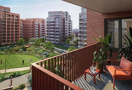 An Exterior Balcony CGI Image of Opal House