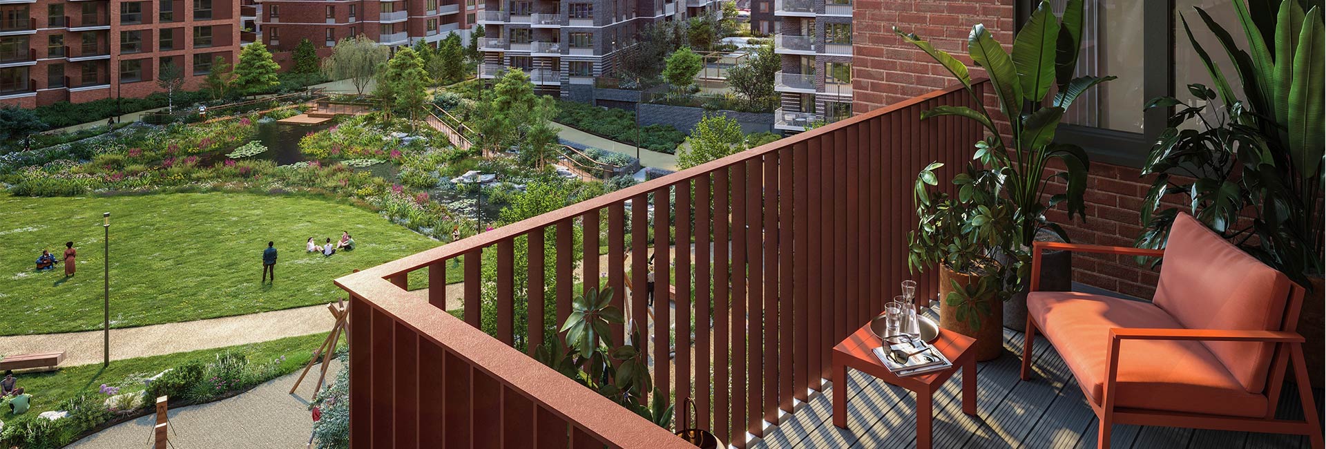 An Exterior Balcony CGI Image of Opal House