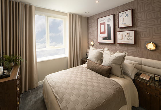 An interior Bedroom CGI of Lombard Square