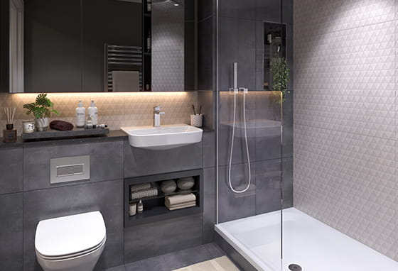 An interior Bathroom CGI of Lombard Square