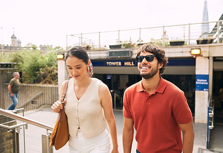 Residents taking a walk around London Dock