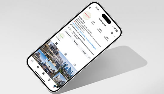 An image of a phone using the London Dock Instagram account