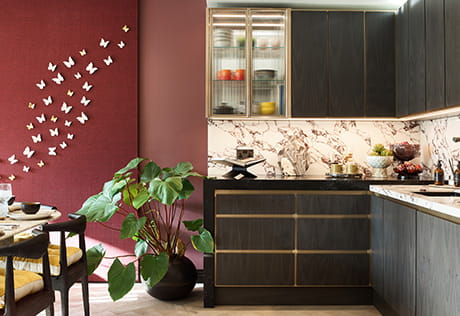 An image of the kitchen/dining area at a Jade Wharf showhome