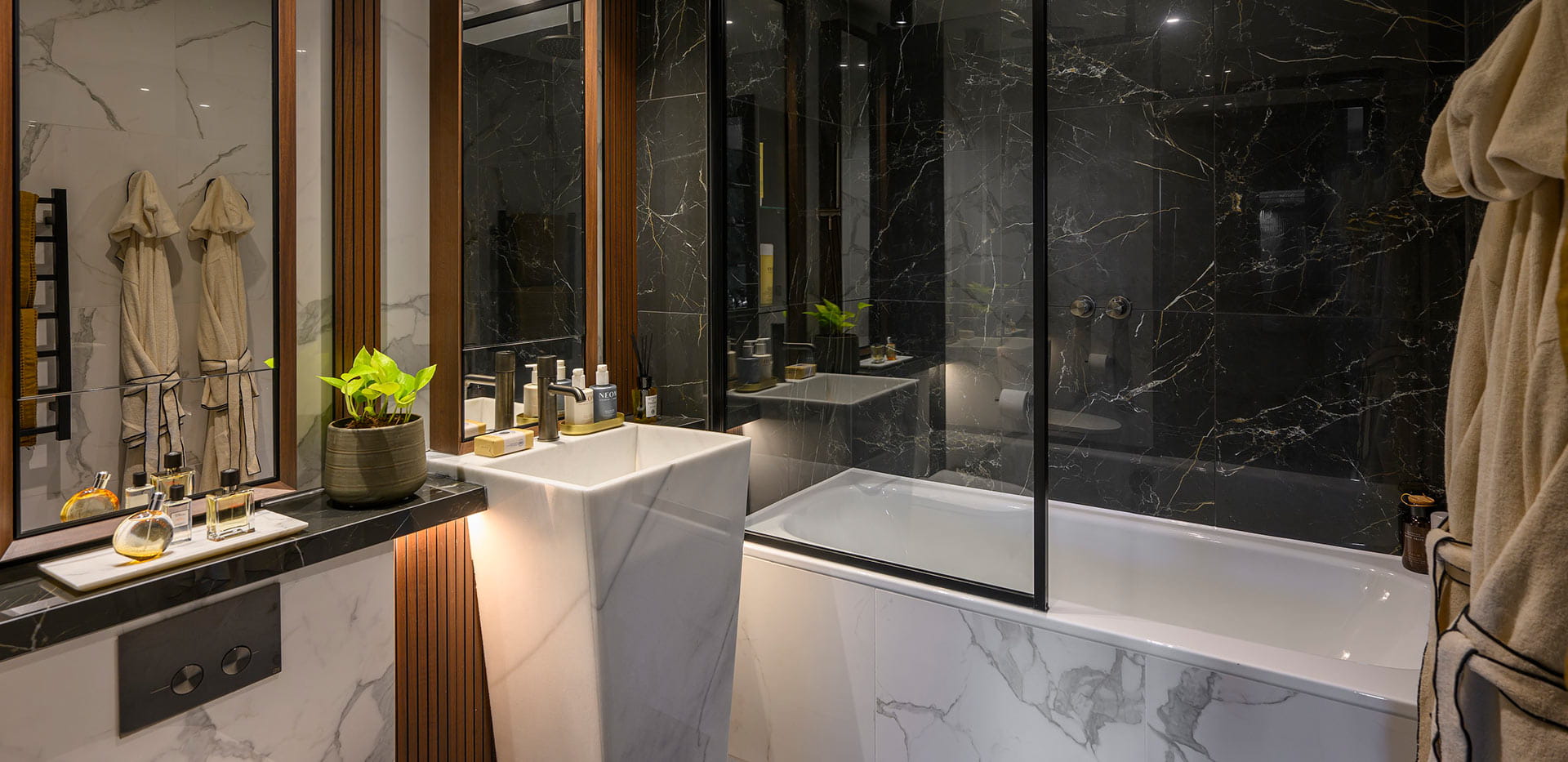 An image of the bathroom from a 3 bedroom showhome at London Dock