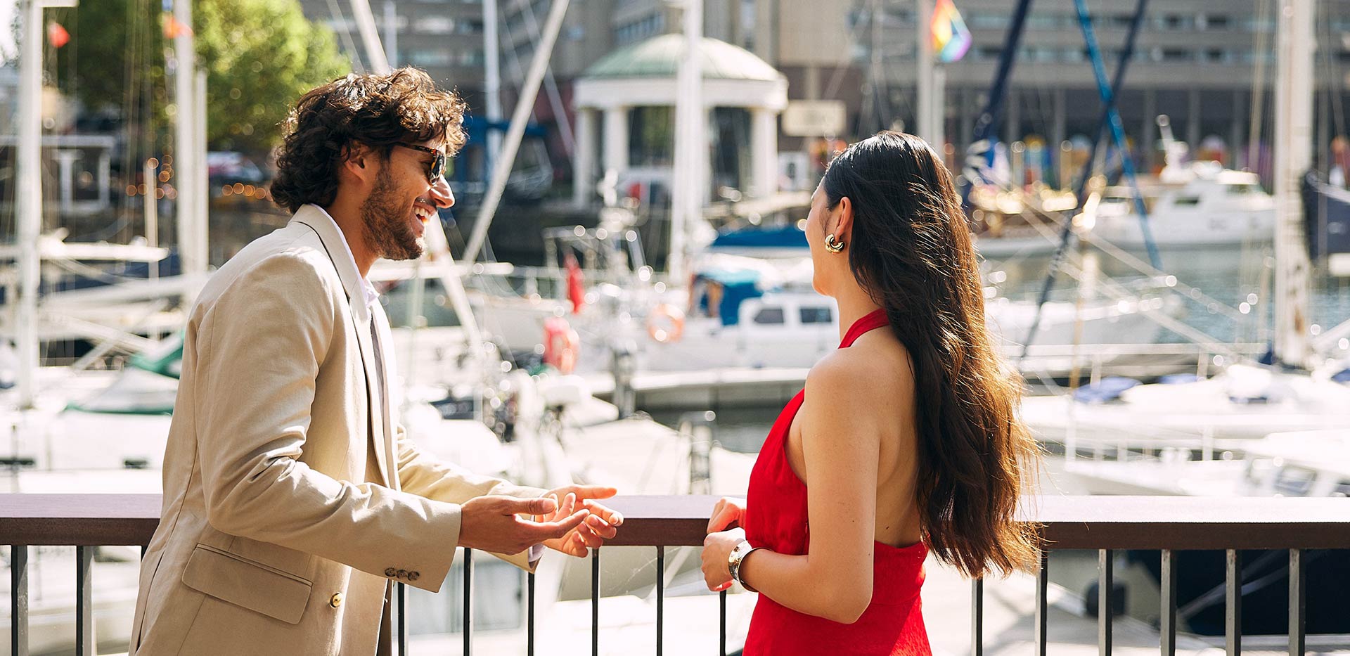 An image of residents visiting the local dockyard