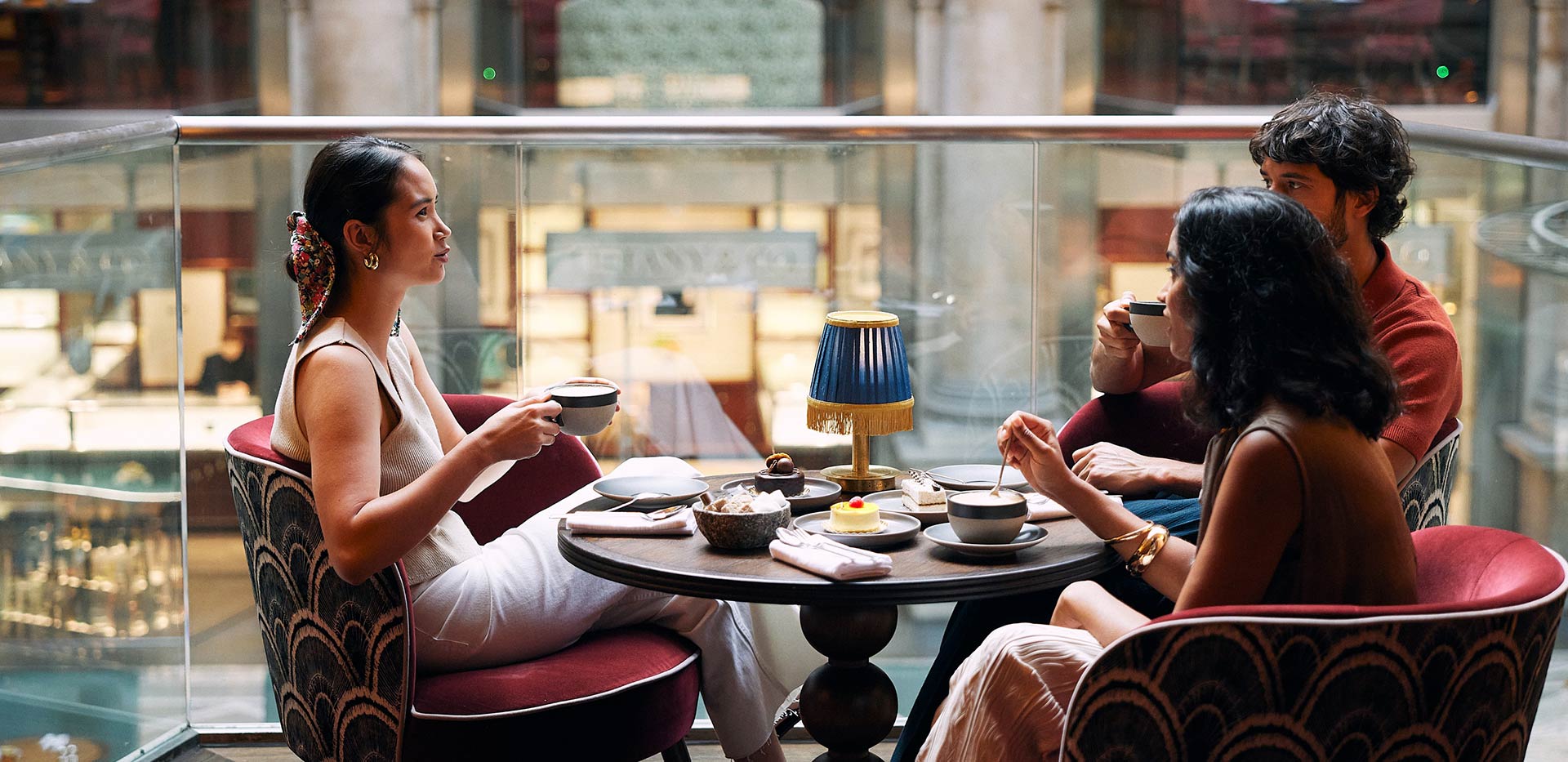 An image of customers using local tea rooms