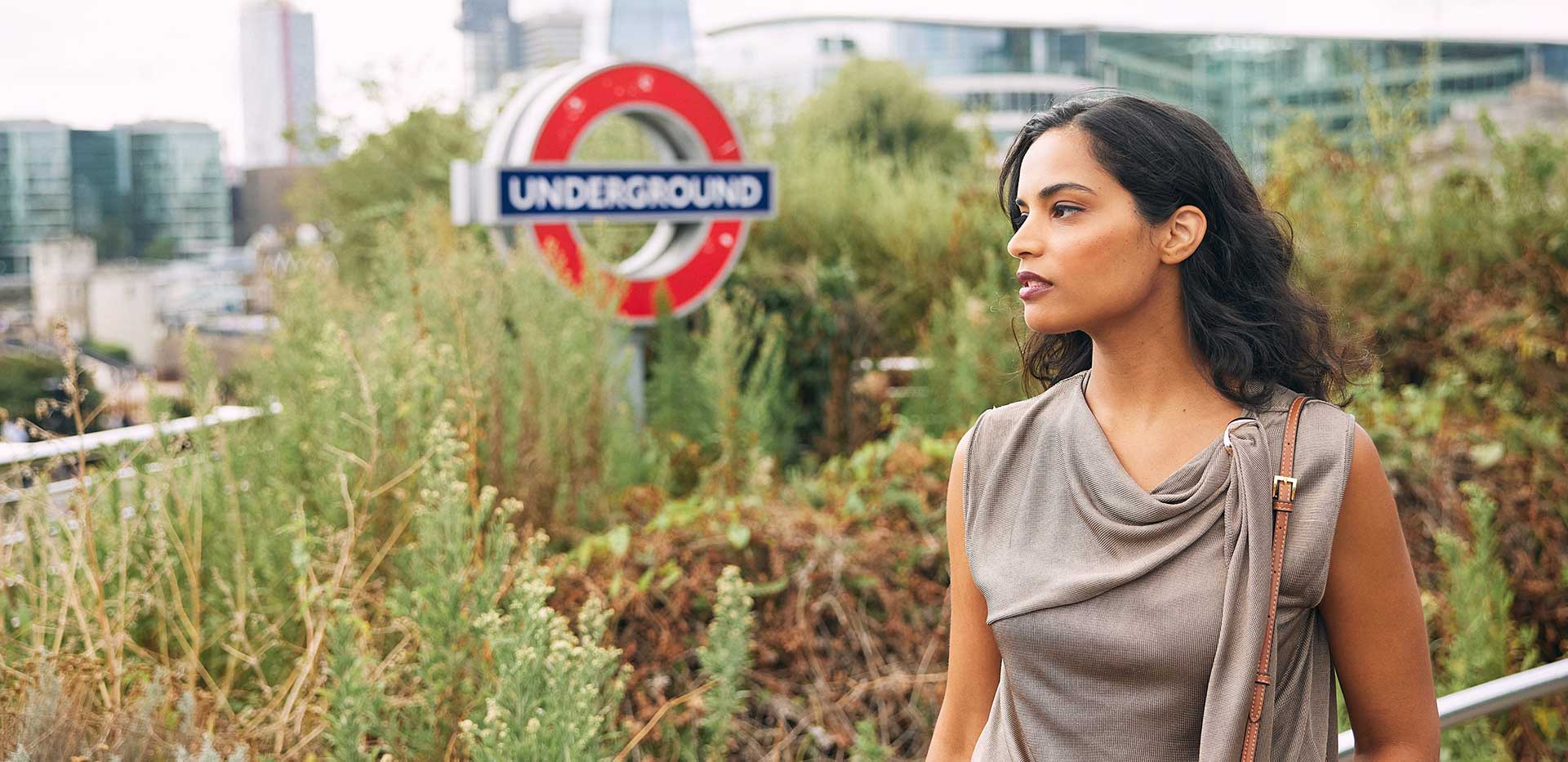 An image of a resident walking into the underground entrance