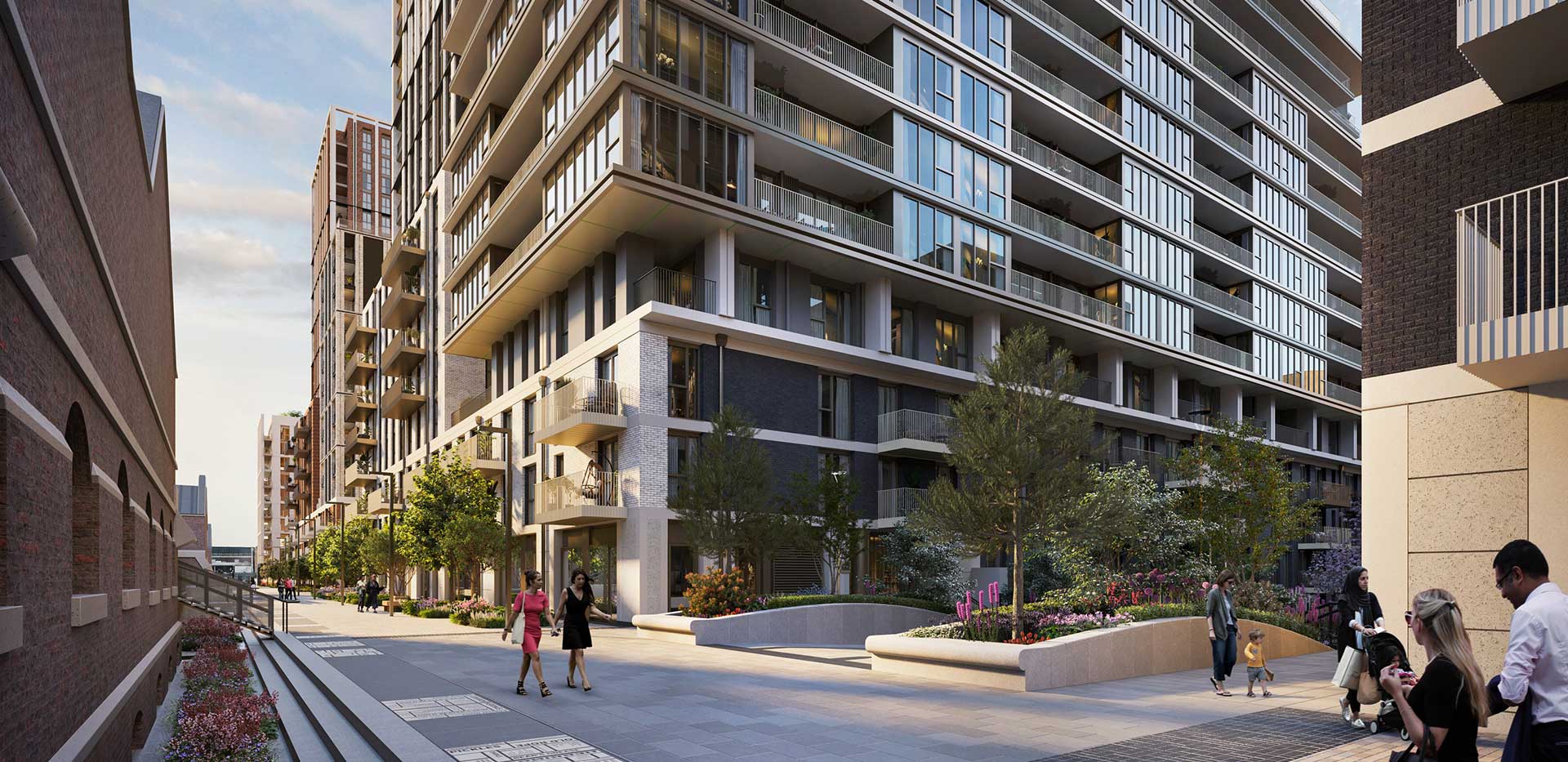 Image of the outside space at Jade Wharf