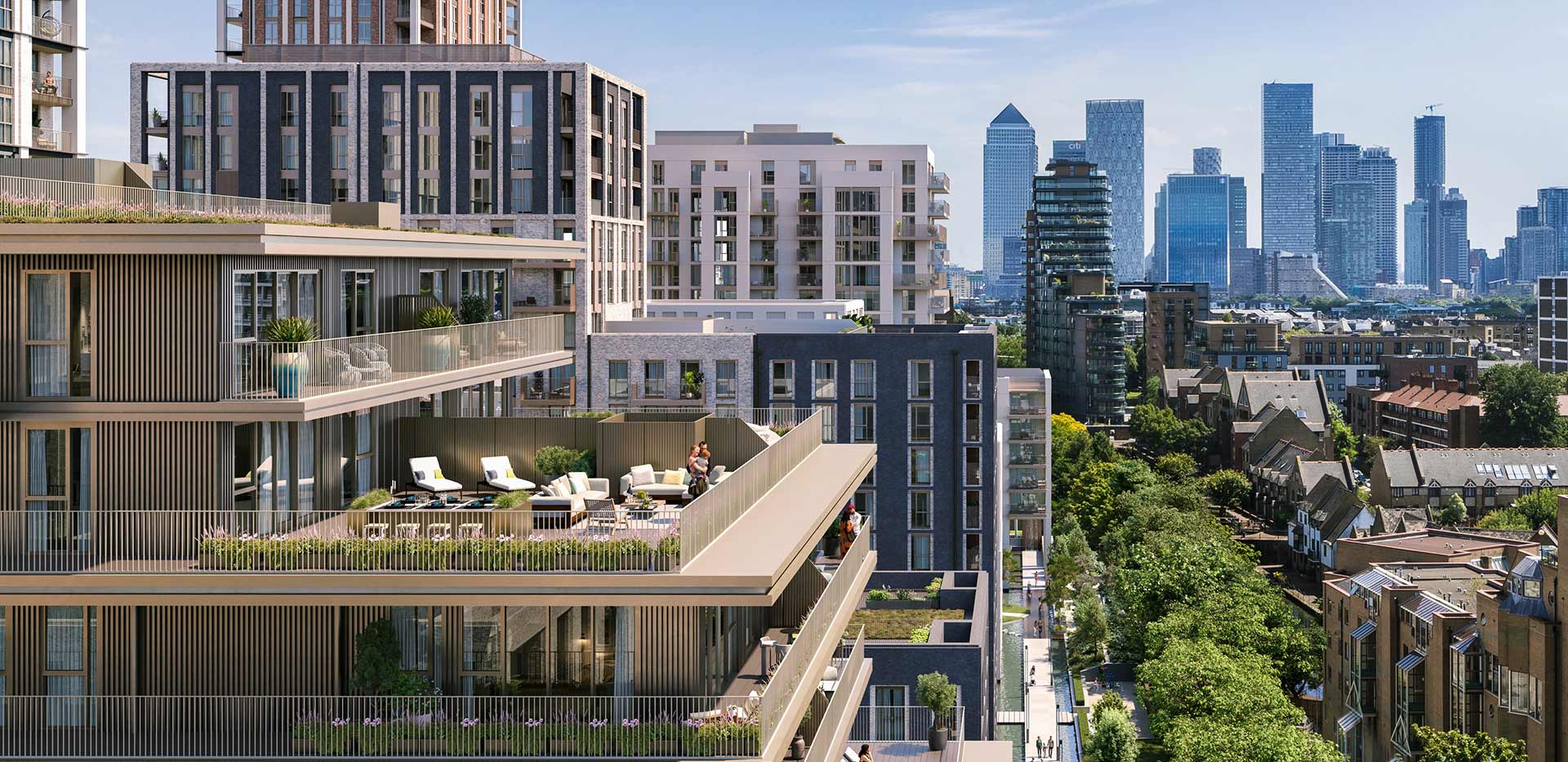 Image of the balcony with stunning London skyline views