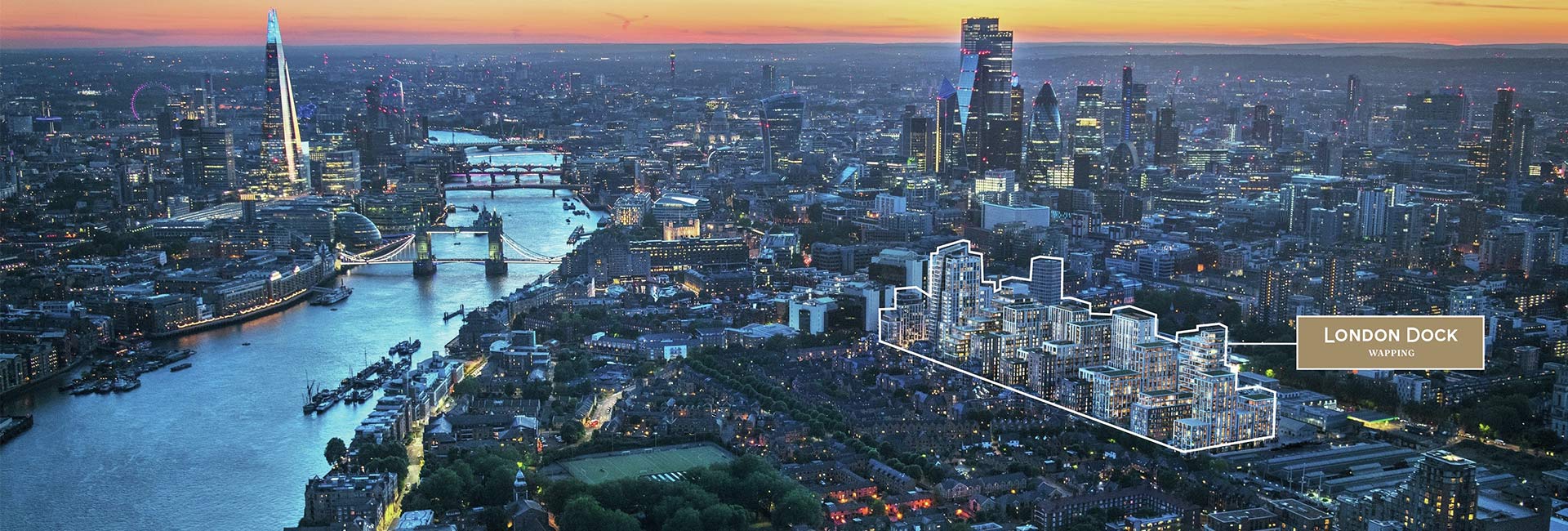 London Dock - Aerial Shot of London