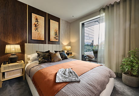 An interior of a Bedroom at London Dock