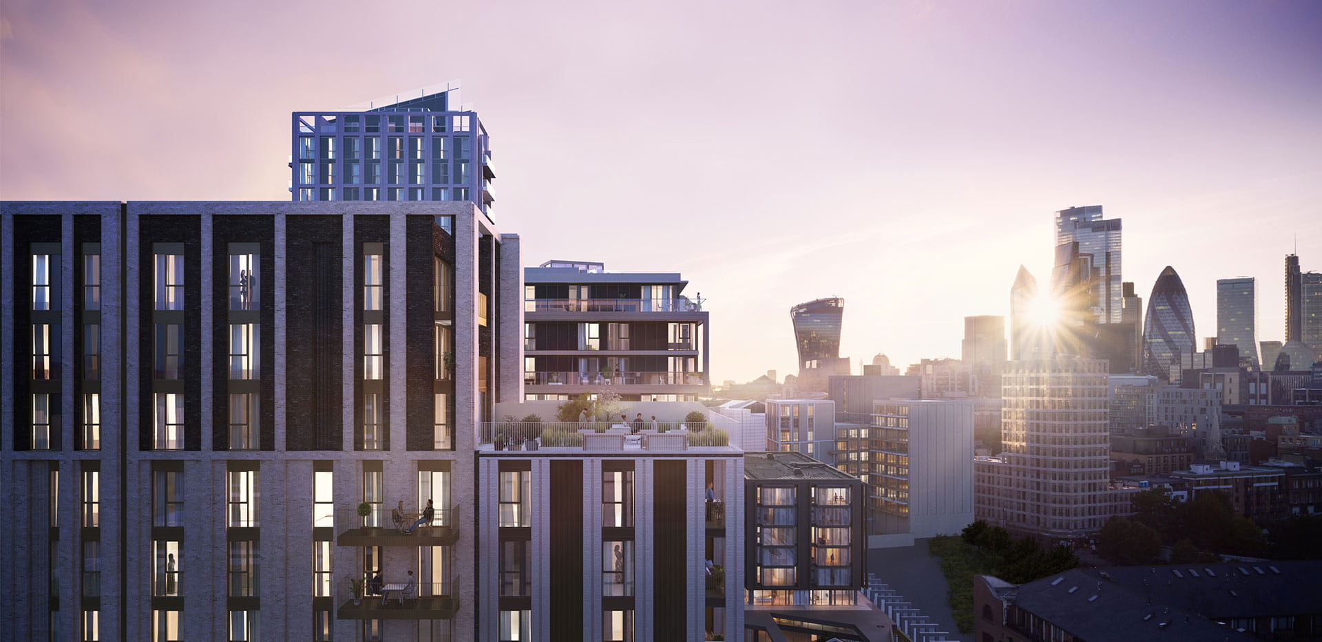 An exterior image of Saffron Wharf at London Dock
