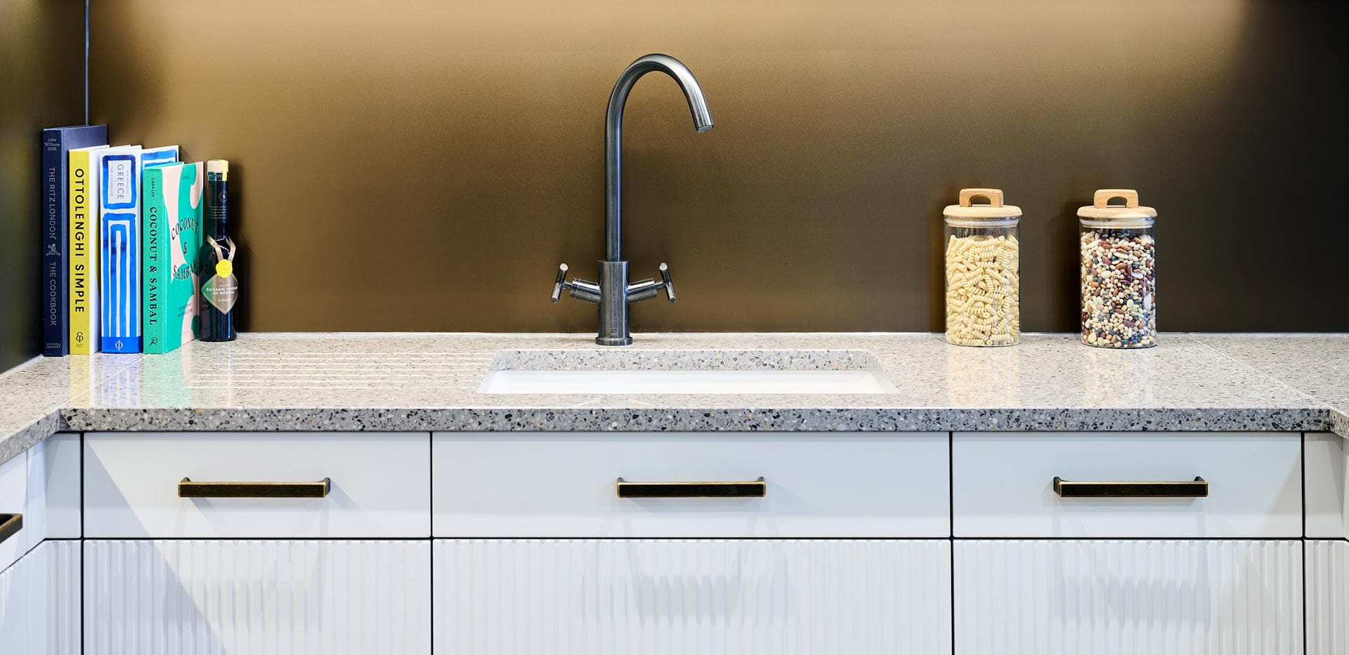 An interior Kitchen close up image at Saffron Wharf