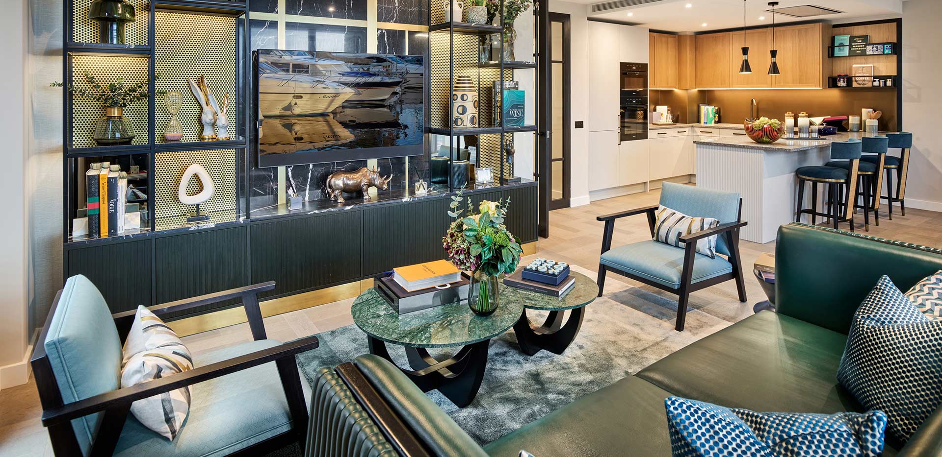 An interior Living / Kitchen image at Saffron Wharf