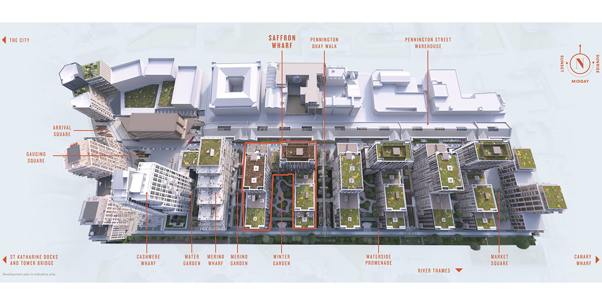 London Dock Saffron Wharf Site Plan