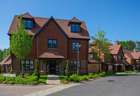 An exterior photograph of homes at Oakhill