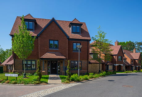 An exterior image of the houses at Oakhill
