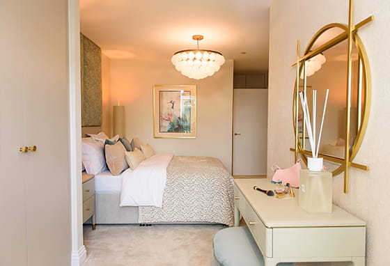 An interior image of a bedroom at Gillespie House, Oakhill