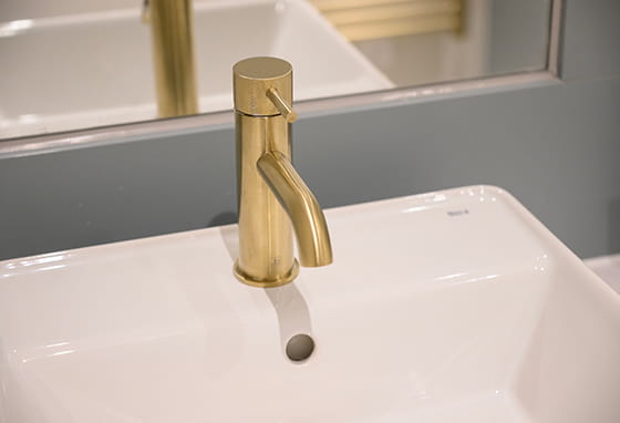 An interior close up of a bathroom sink at Gillespie House, Oakhill
