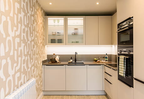 An interior Kitchen image from the Show Apartment at Oakhill