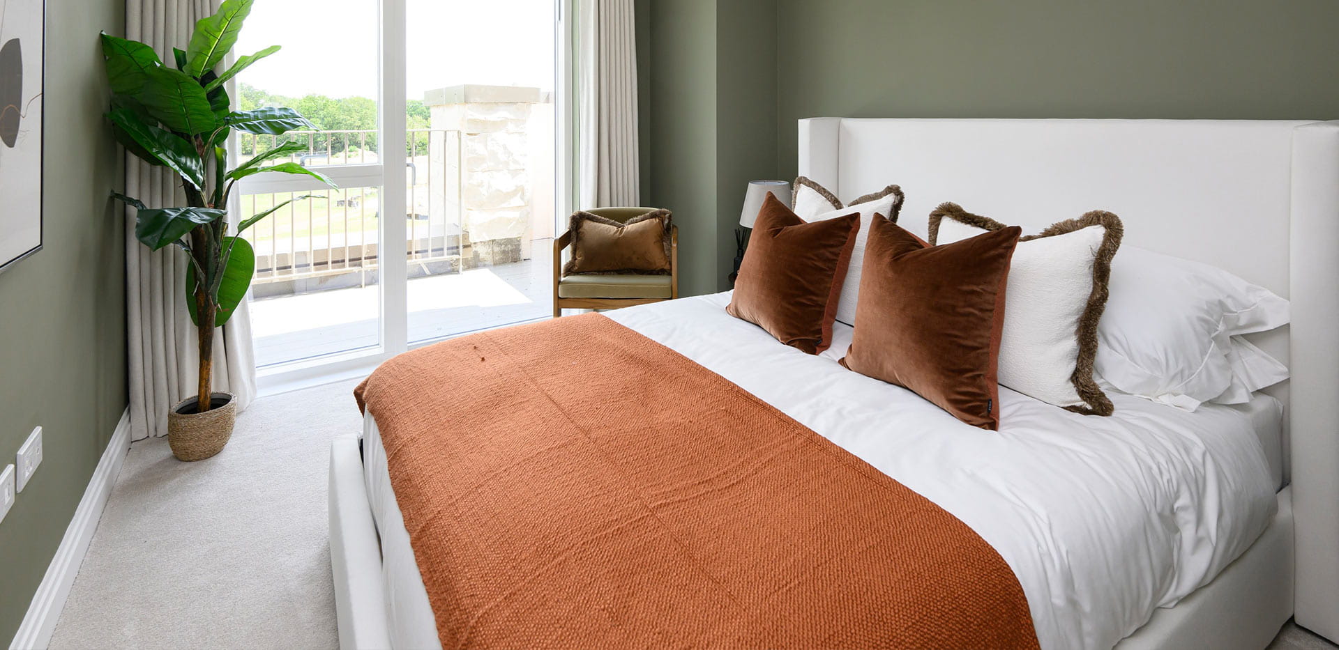 An interior Bedroom image with green walls at Oakhill 3 Bedroom Showhome