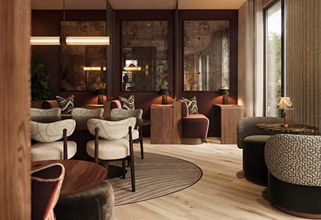 An interior image of The Residents Lounge at The Waterside Club