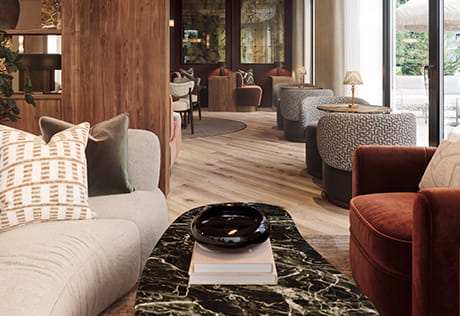 An interior image of The Residents Lounge at The Waterside Club