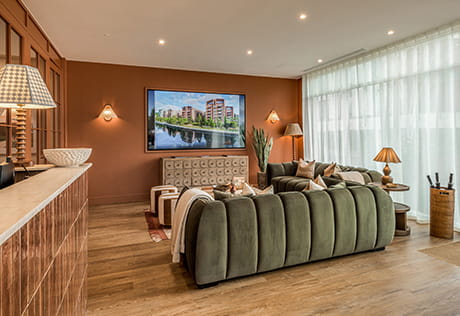 An interior image of the Marketing Suite at One Waterside