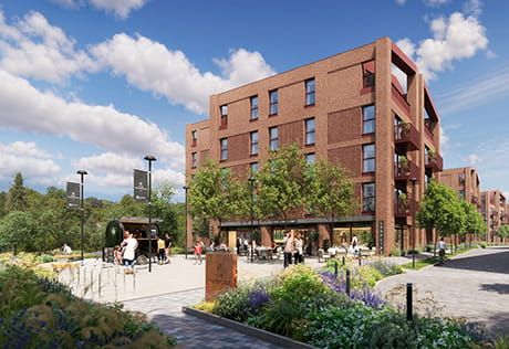 An exterior CGI of a building at One Waterside