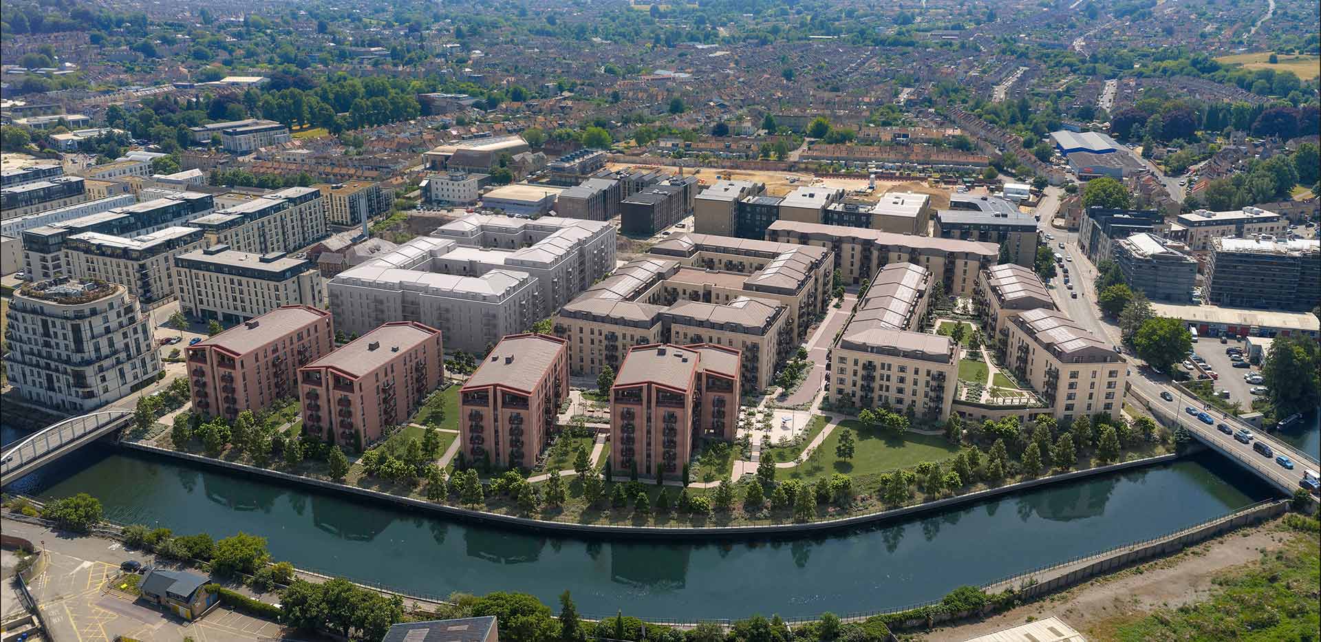 An aerial CGI of what the One Waterside development will look like