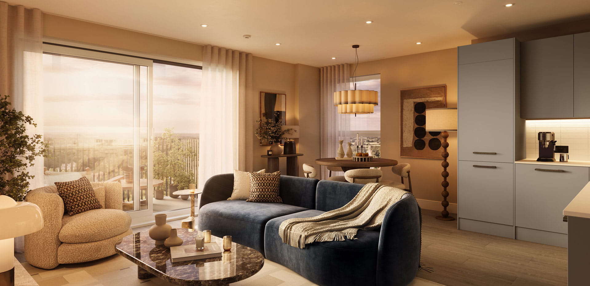 Kitchenette and living space