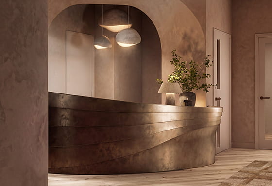 An interior CGI of the Concierge at One Waterside