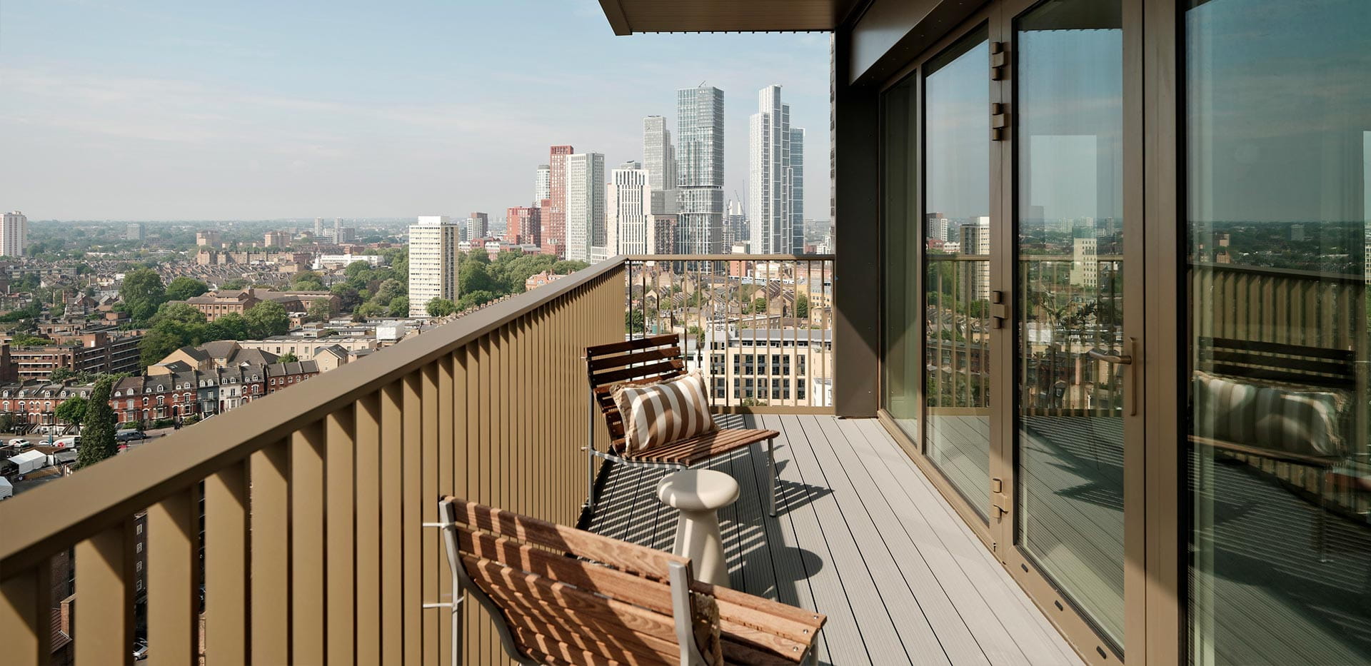 An interior Balcony with view at Oval Village