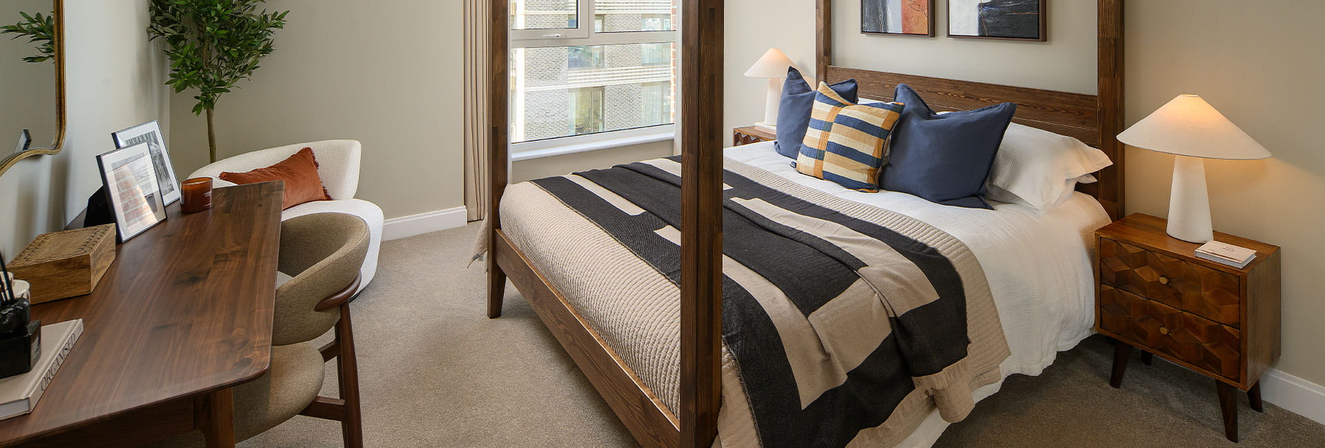 An interior bedroom image at Oval Village