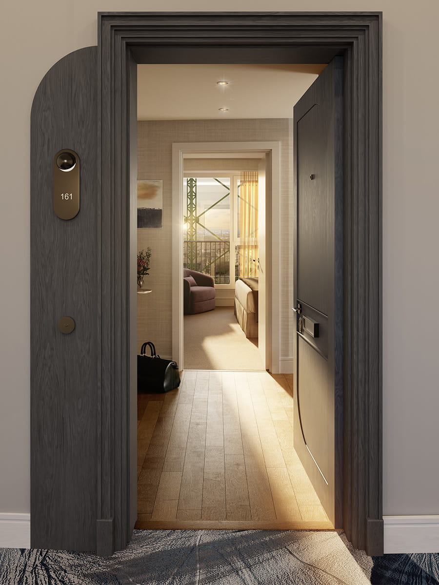 A Hallway image looking in from the Entrance