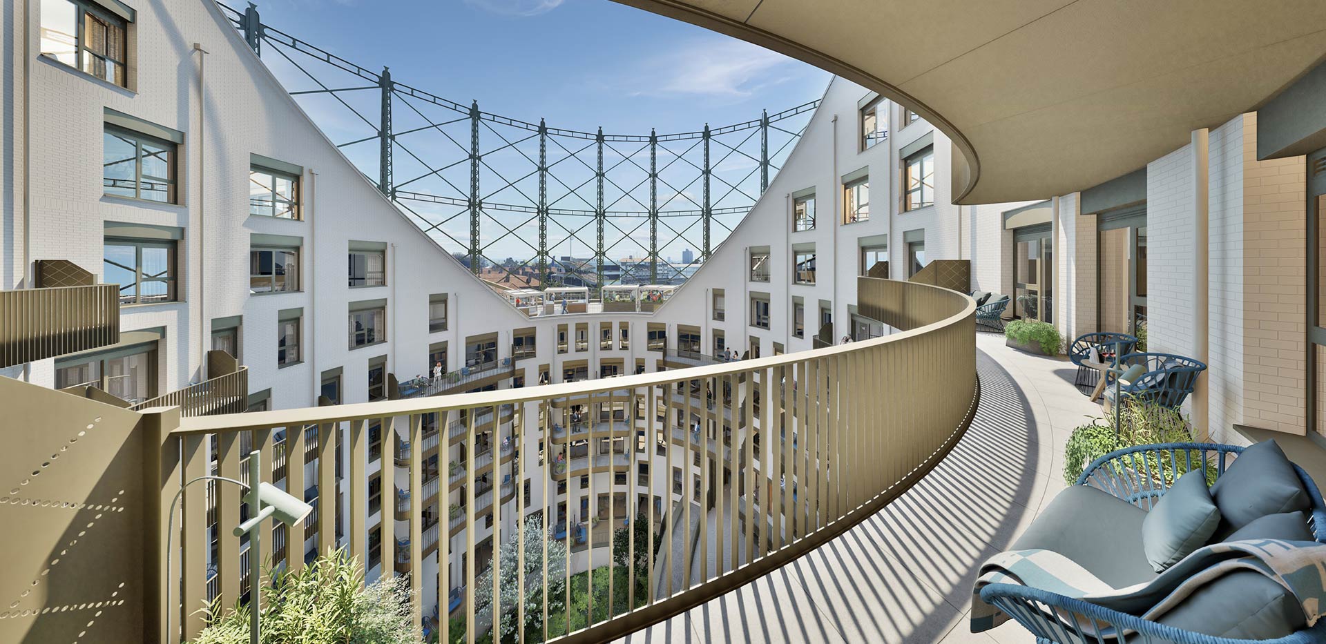 An image of the balcony views within The Halo Residences