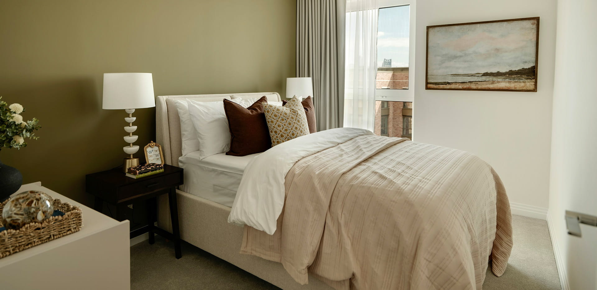 An interior Bedroom shot from The Pinnacle at Oval Village