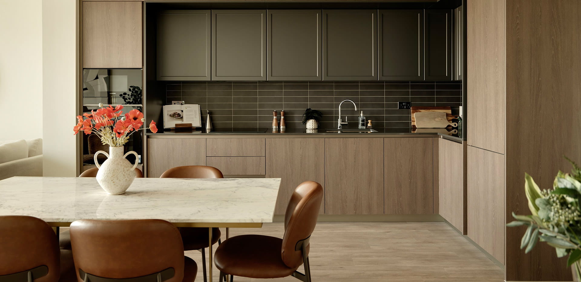 An interior Dining / Kitchen shot from The Pinnacle at Oval Village