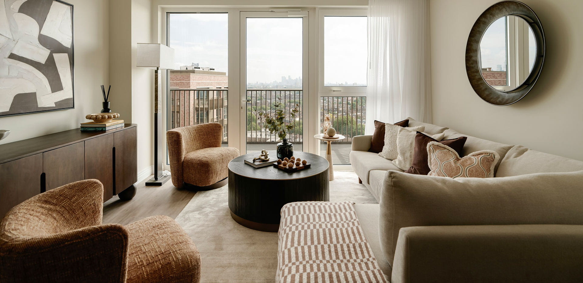 An interior Living  shot from The Pinnacle at Oval Village