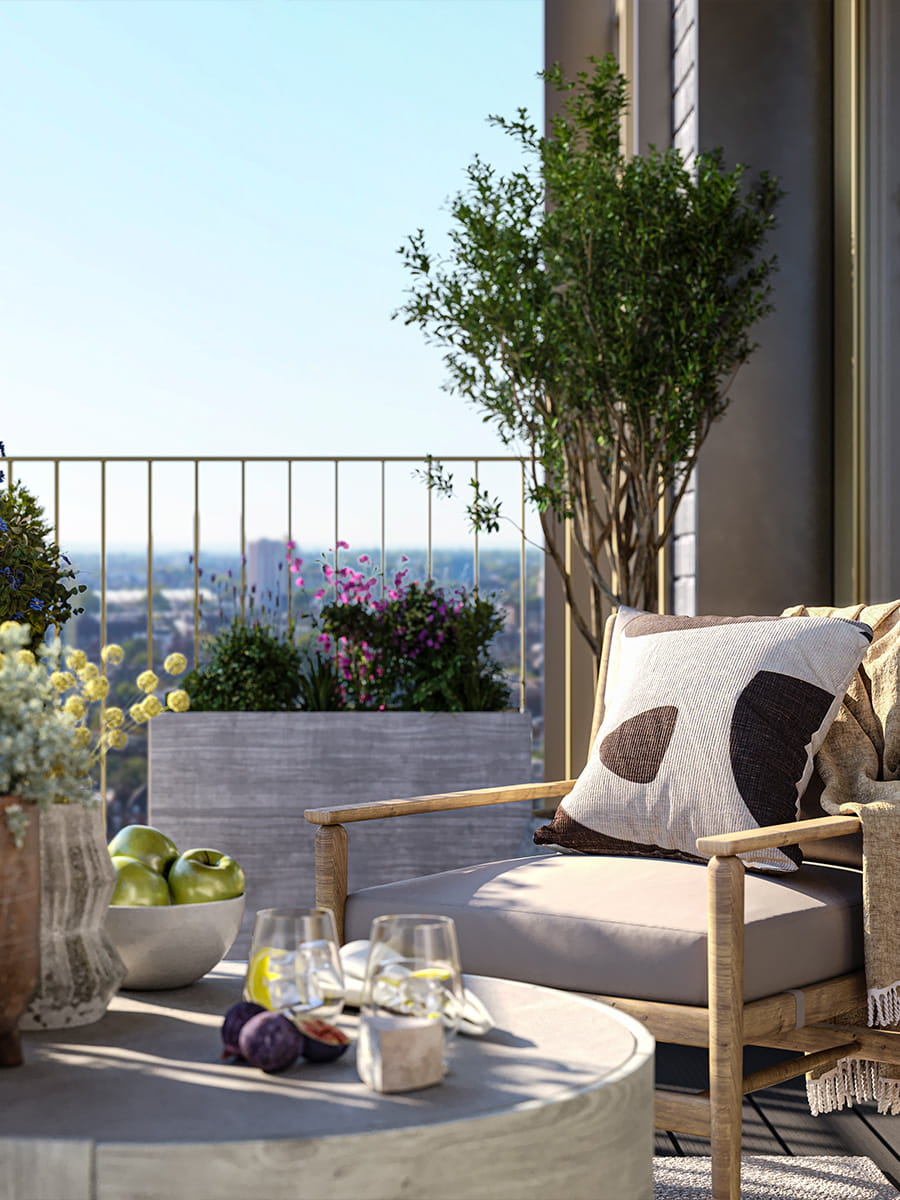 Berkeley, Oval Village, The Pinnacle, Interior, Balcony