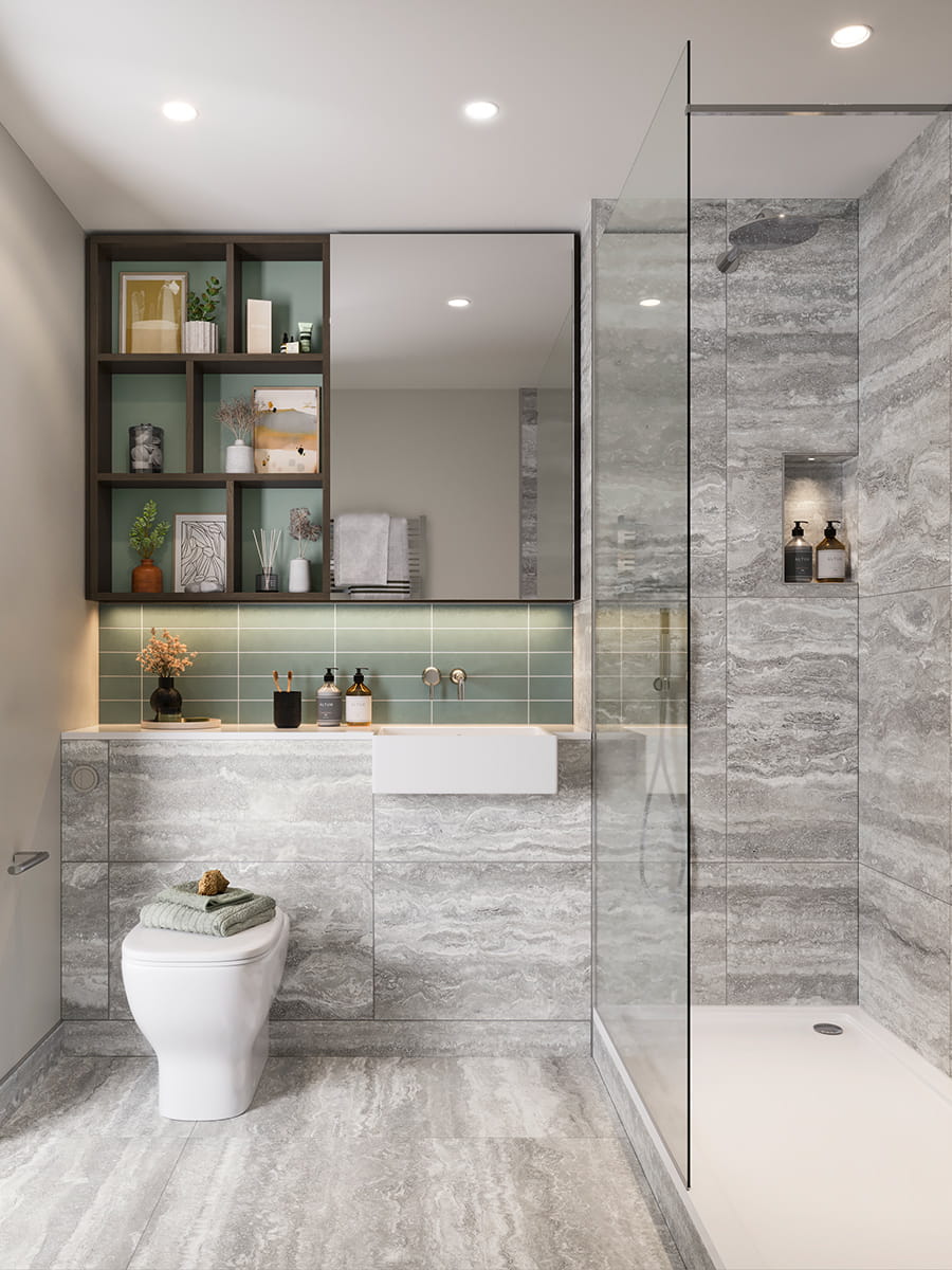 Berkeley, Oval Village, The Pinnacle, Interior, Bathroom