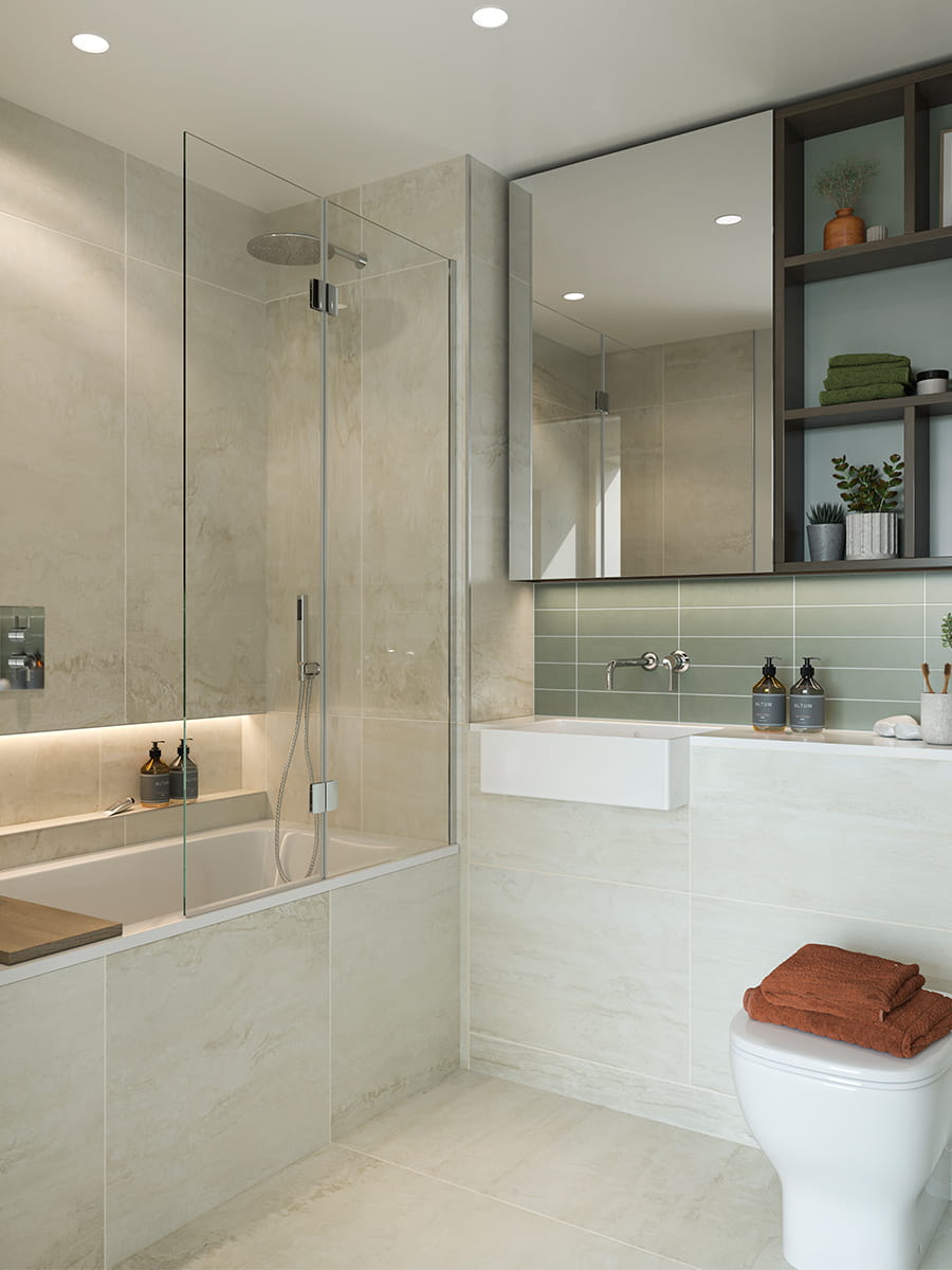 Berkeley, Oval Village, The Pinnacle, Interior, Bathroom