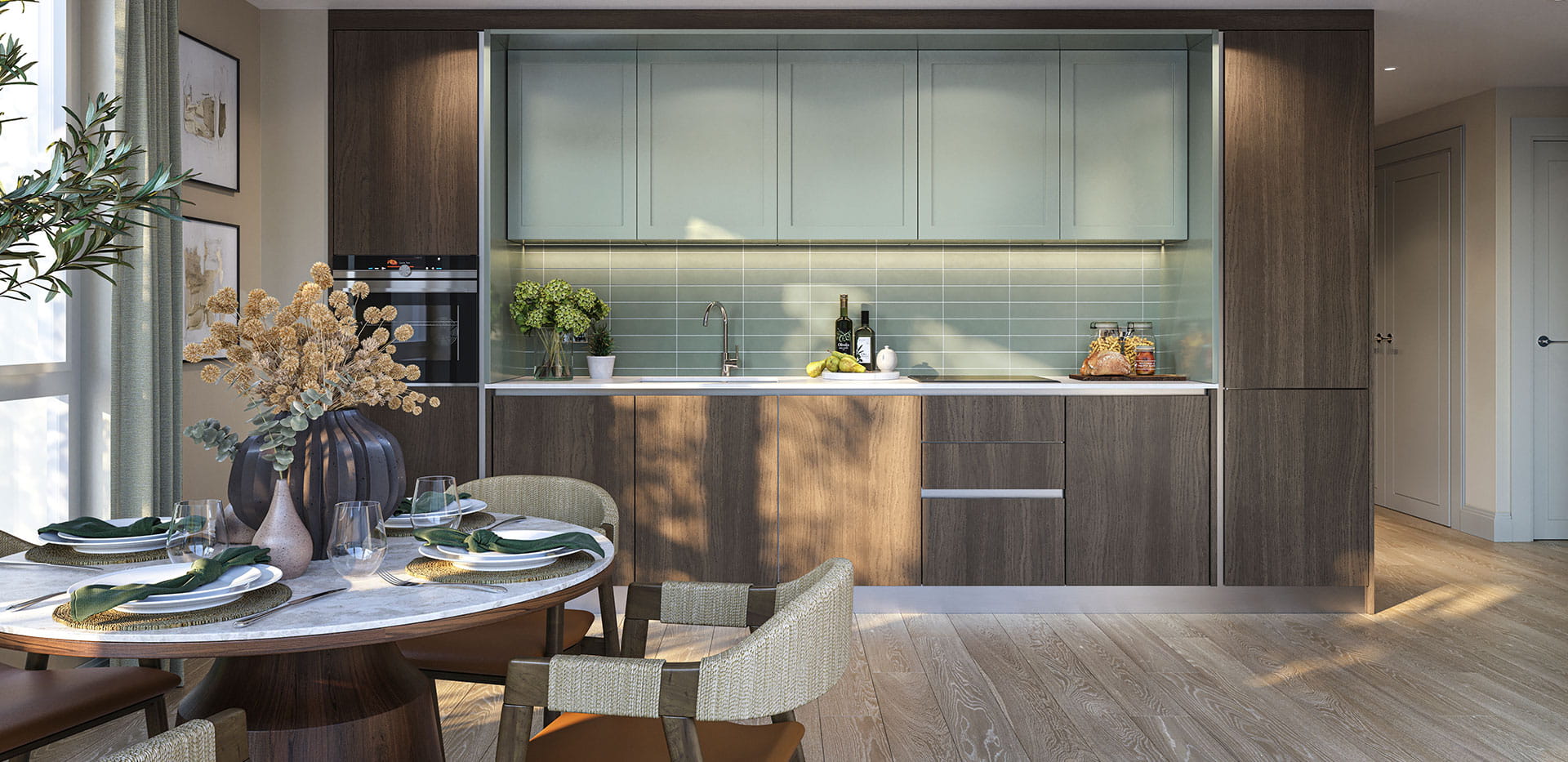 Berkeley, Oval Village, The Pinnacle, Interior, Dining / Kitchen