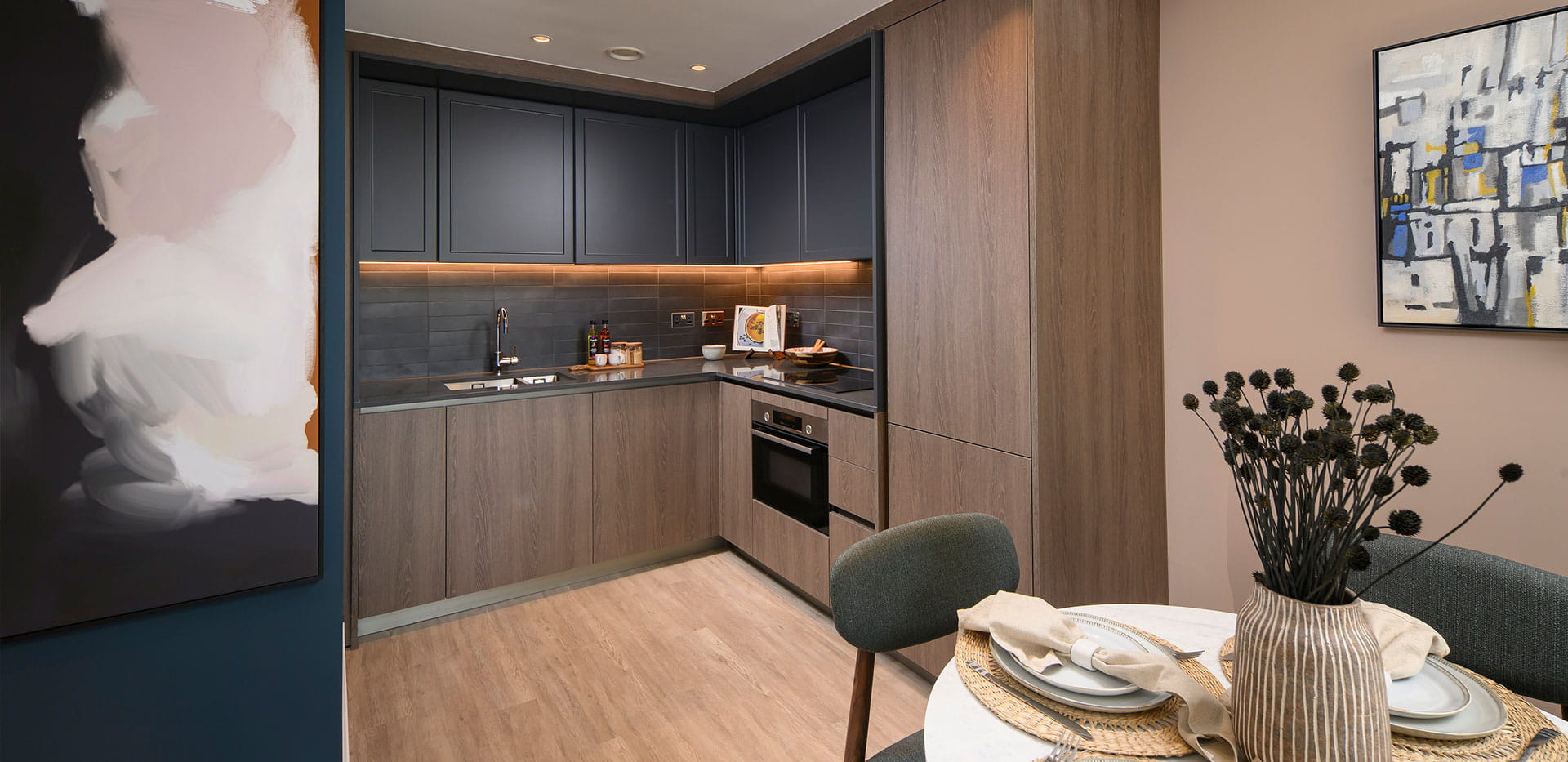 An interior Kitchen / Dining image from the Showhome at The Pinnacle