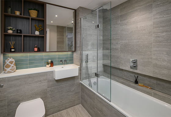 An interior bathroom image from a showhome at The Pinnacle, Oval Village
