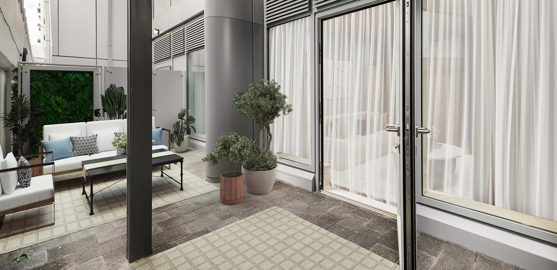 Parkside Collection at Chelsea Bridge Wharf terrace