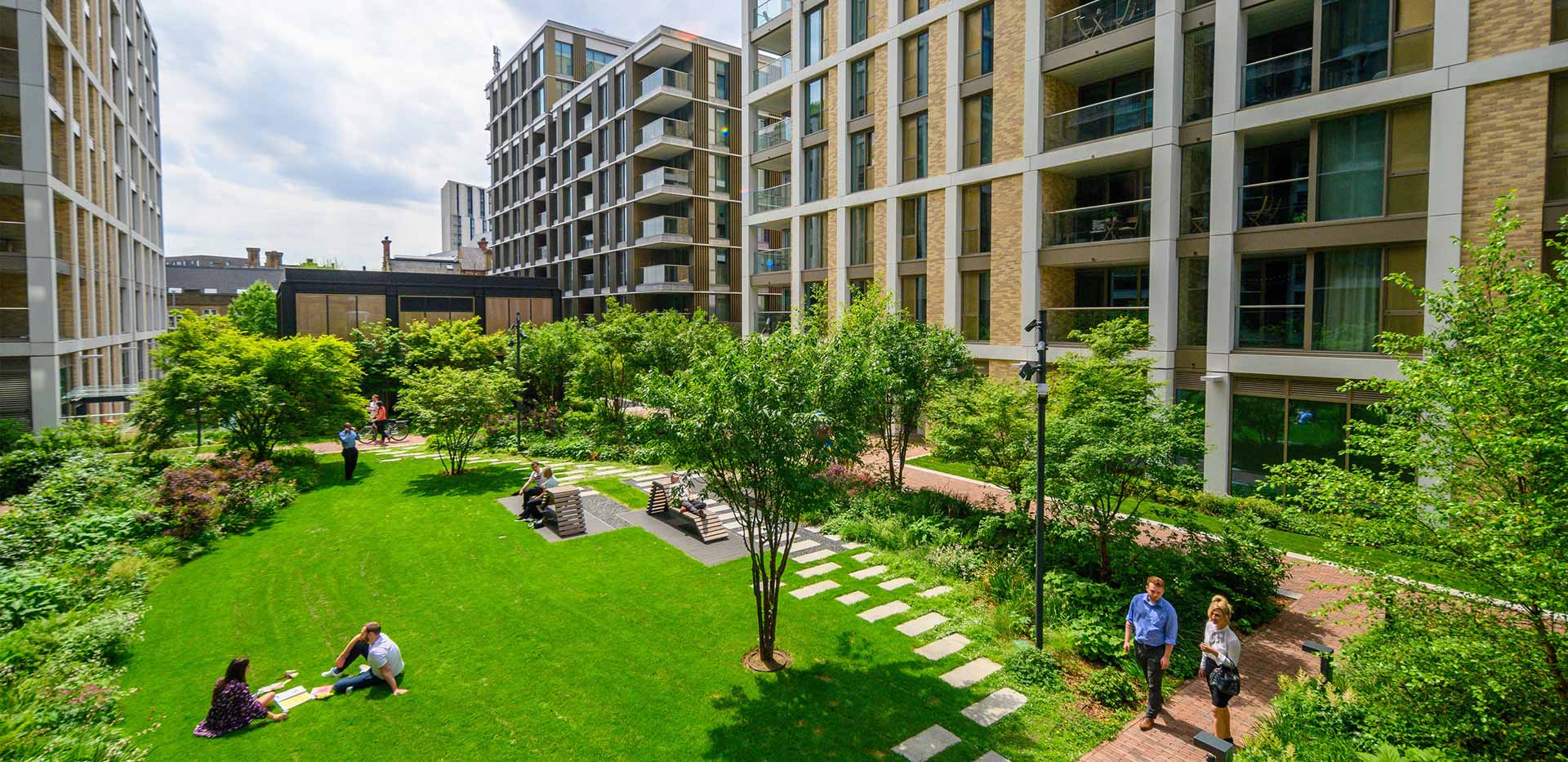 An exterior image of Prince of Wales Drive showing the green space available for people to use