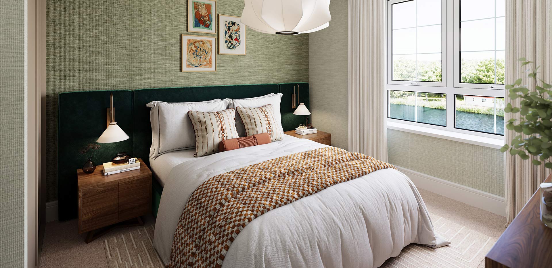 An interior bedroom image within a showhome in Reading Riverworks