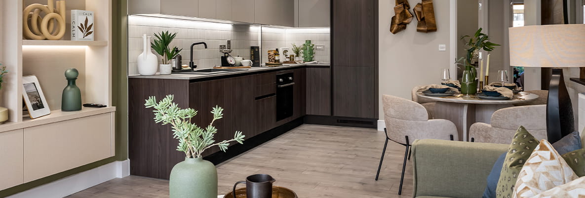 An interior kitchen/ dining room image at Reading Riverworks